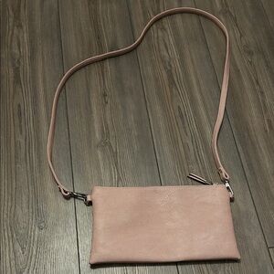 Elegant Pink Leather Crossbody Bag